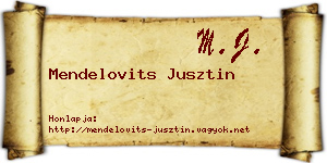 Mendelovits Jusztin névjegykártya